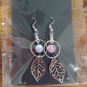 Silver Leaf and Dangle Earrings